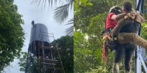 Bombeiros resgatam homens presos em caixa d’água após intoxicação por solvente durante pintura